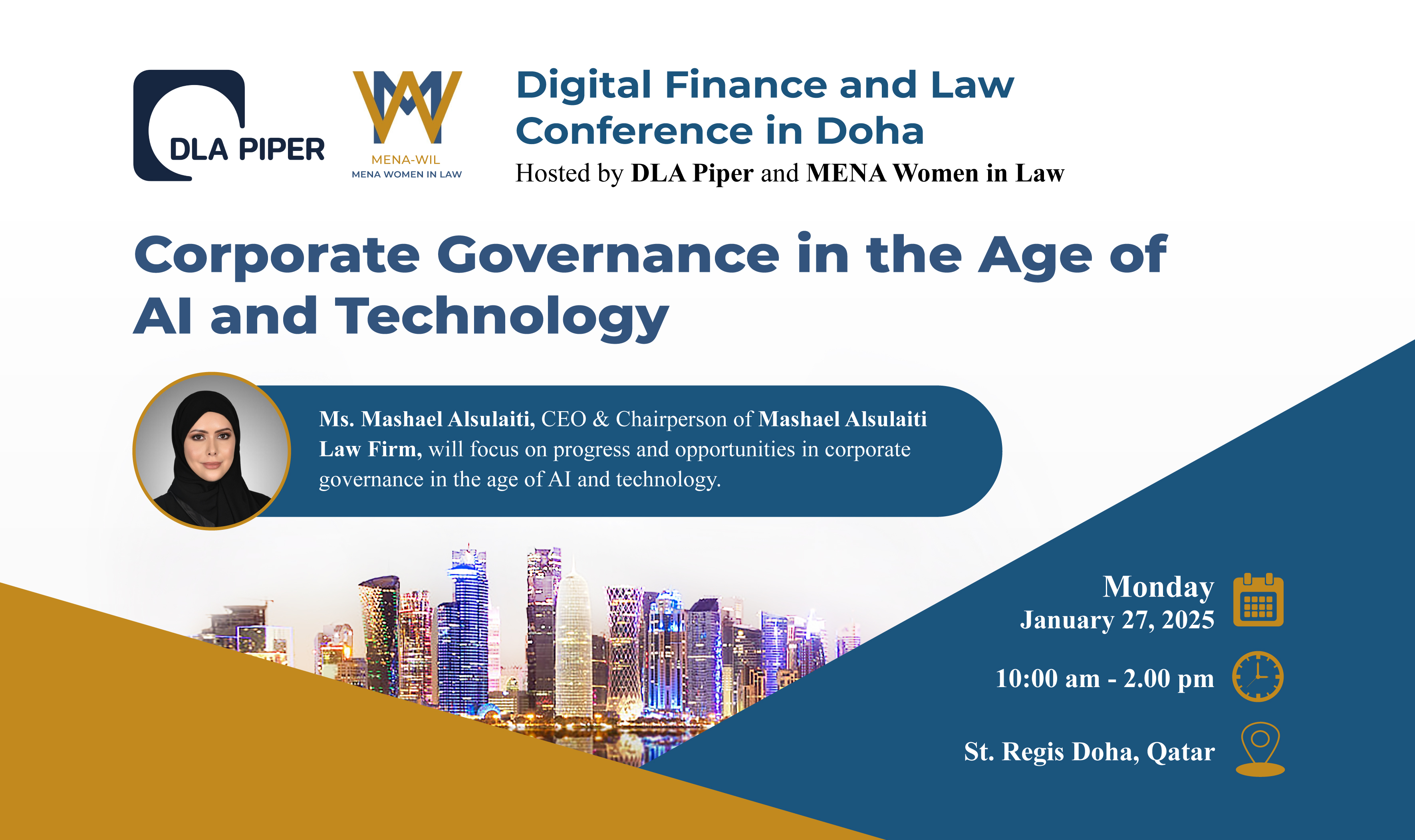 Ms. Mashael Alsulaiti to Speak at the Digital Finance & Law Conference